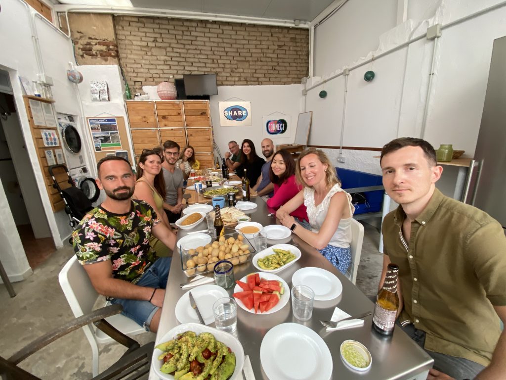 Sustainable community. Vegan dinner coliving in Gran Canaria